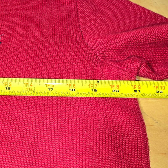 POLO RALPH LAUREN 1/4 ZIP MOCK PULLOVER RED MENS M PREPPY CASUAL LEATHER ACCENT - Picture 7 of 8